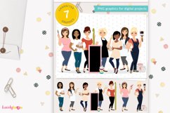 Girl clipart group, woman lifestyle club, social troop, LG06 Product Image 1