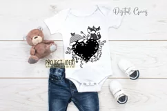 Fox and heart paper cut design SVG / DXF / EPS / PNG files Product Image 2