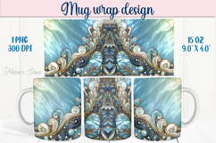 Sea life Ocean pearl mug wrap 15oz sublimation designs png Product Image 1