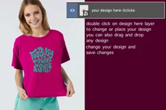 girls and women oversize shirt PSD Mockup back and front Product Image 3