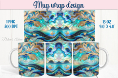 Sea life Ocean pearl mug wrap 15oz sublimation designs png Product Image 1