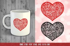 Heart Valentine,Heart SVG,Heart Papercut SVG,Floral Heart Product Image 4
