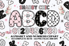 Shabby Chic letters doodle, shabby chic png alphabet clipart Product Image 1