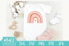 Cute Baby SVG - Rainbow with Heart - Newborn SVG Product Image 6