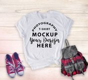 Bella Canvas 3001 T-shirt mock-up, color White Product Image 2