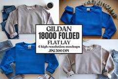 Gildan 18000 Sand Folded Flat Lay Mockups Product Image 1