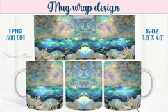 Sea life Ocean pearl mug wrap 15oz sublimation designs png Product Image 1