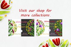 Flowers in folk style drawn with watercolor 6 Product Image 4