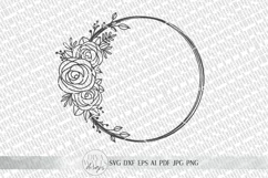 Floral Rose Wreath SVG | Valentine's Day Roses Wreath SVG Product Image 4