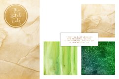 Digital Backgrounds &amp; Papers - Golden Greens Product Image 3