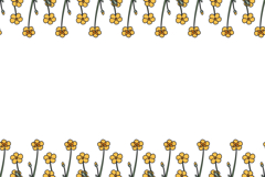 Botanical floral horizontal border with meadow flowers Product Image 1