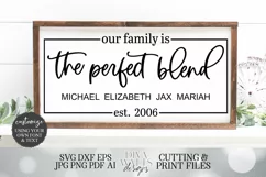 Our Family Is The Perfect Blend - Blended Family SVG DXF JPG Product Image 1