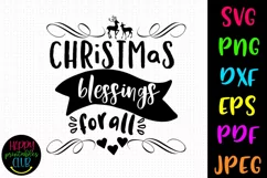 Christmas Blessings for All SVG I Holiday Cut Files Product Image 1