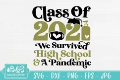 Class of 2021 SVG - Pandemic Graduation SVG - We Survived Product Image 2