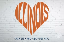 Illinois Cut File | Heart Word Art Product Image 1