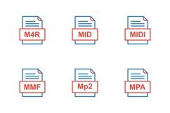 Set Of File Formats Icons Product Image 1