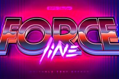 Retro shiny Y2K editable text effect force line with future Product Image 1