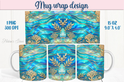 Sea life Ocean pearl mug wrap 15oz sublimation designs png Product Image 1
