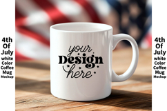 4th of July white 11oz blank coffee mug mockup Product Image 1