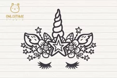 Unicorn Face Svg, Unicorn Cut File, Star Unicorn Product Image 3