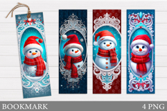 Snowman Bookmark Sublimation. Christmas Bookmark Design Product Image 1