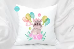 Rhino sublimation design. Baby Rhino clipart Product Image 3