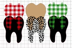Merry Christmas - Teeth - Plaid - SVG PNG DXF EPS Product Image 3