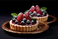 Delectable Two berry tarts. Generate Ai Product Image 1