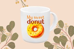 My sweet donut, funny puns, watercolor sublimation png Product Image 2