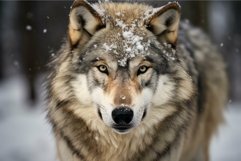 Majestic wolf in snowy forest Product Image 1