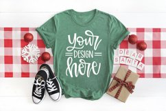 Green Christmas Shirt Mock-up, Holiday shirt mockup, Bella Product Image 1