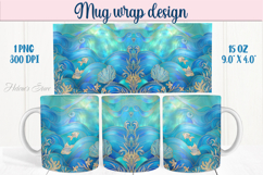 Sea life Ocean pearl mug wrap 15oz sublimation designs png Product Image 1