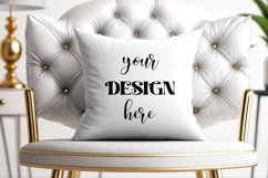 12 Mockups white pillow mock up. Golden frame mockup bundle Product Image 5