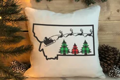 Montana Christmas SVG | Buffalo Plaid SVG | Santa SVG Product Image 5