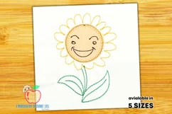 Smiling Face Of The Sunflower Embroidery Applique Product Image 1