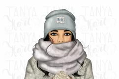 Winter Girl With Coffee | Png Sublimation Product Image 2