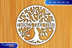 Things Take Time Papercut SVG Product Image 1