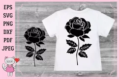 Rose Florals Silhouette Svg, Rose Flowers Silhouette Svg, Product Image 3