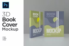 Book Cover Mockup 3d Rendering Illustration Product Image 1