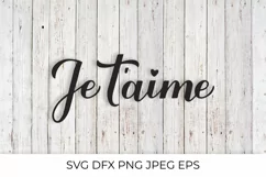 Je t'aime calligraphy hand lettering. I Love You in French Product Image 1