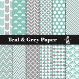 Teal And Grey Patterns Product Image 1