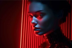 Futuristic female portrait in neon lights Product Image 1