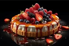 Exquisite Closeup photo of delicious fruit tart dessert. Gen Product Image 1