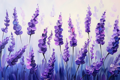 Lavender Flowers Painting Background Wallpaper Product Image 1