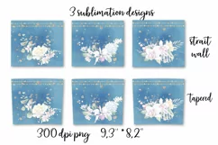 Watercolor Orchids sublimation design. Skinny Tumbler wrap Product Image 6