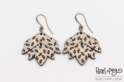 Simple Floral 2 Part Laser Engraved Earring Download Product Image 4