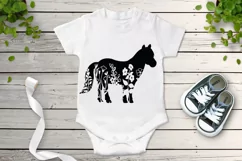 Horse Floral Cut Files SVG, Horse Clipart. Floral Pony SVG. Product Image 3