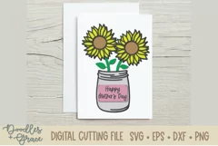 Layered Mother's Day Sunflower - SVG - PNG - EPS - DX Product Image 3