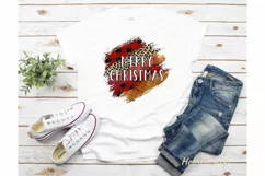 Merry Christmas Brush Stroke png, Sublimation design Product Image 2
