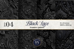 Black Lace Pattern, Gothic Lace Digital Paper Product Image 1